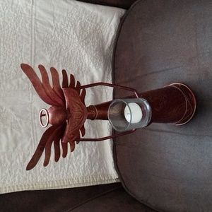 Red Angel Christmas Tree Candle Holder With Glass Cup With Candle